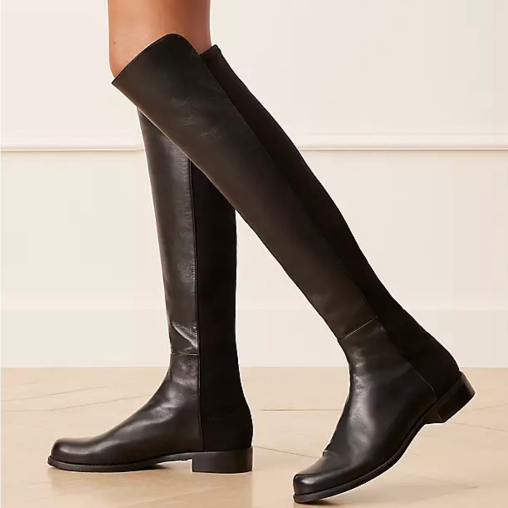 Authentic Stuart Weitzman Tall Black Leather Boot… - image 5